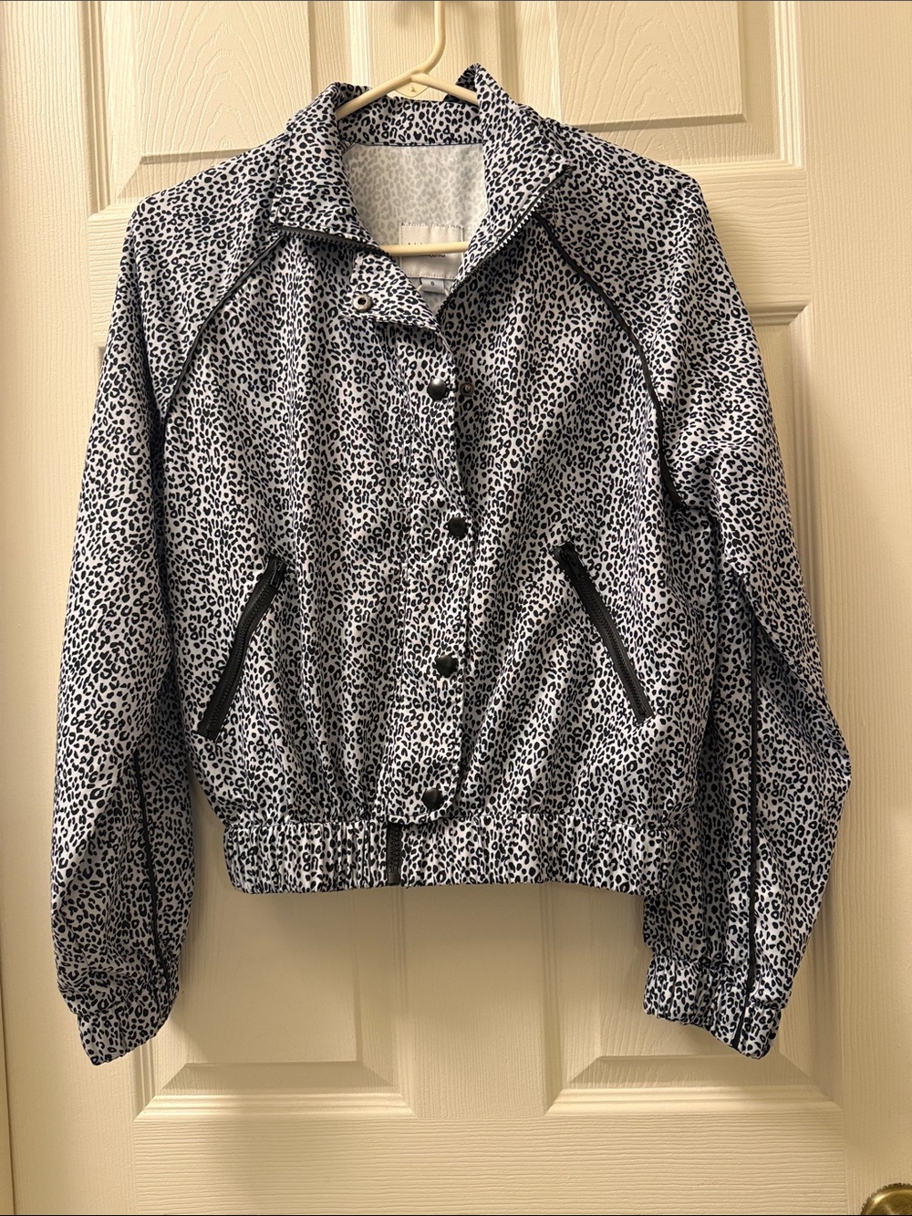 Black & White Leopard Print Bomber Jacket